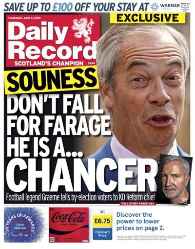 Daily Record (UK) Newspaper Front Page for 5 June 2025