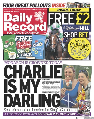 Daily Record (UK) Newspaper Front Page for 6 May 2023