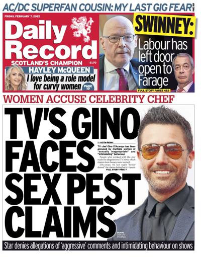 Daily Record (UK) Newspaper Front Page for 7 February 2025
