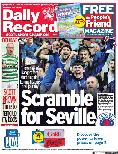 Daily Record (UK) Newspaper Front Page for 7 May 2022