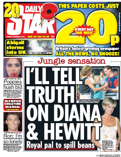 Daily Star (UK) Newspaper Front Page for 10 November 2015