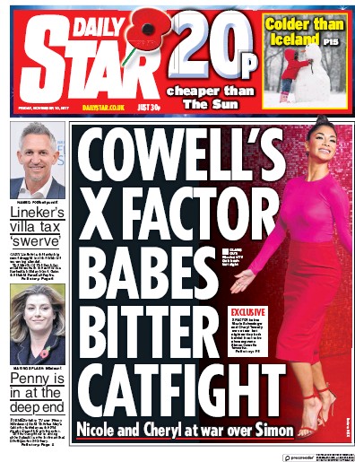 Daily Star Newspaper Front Page for 10 November 2017