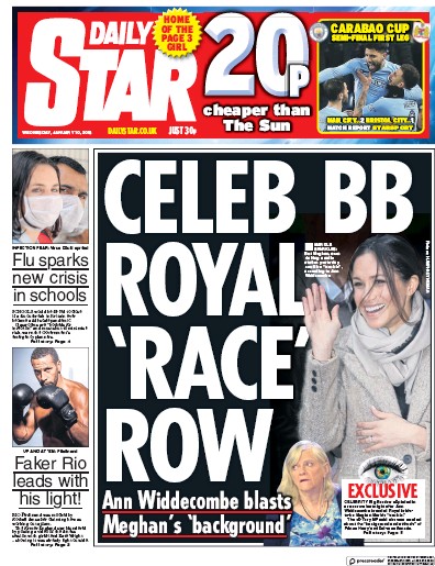 Daily Star Newspaper Front Page for 10 January 2018