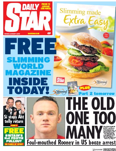 Daily Star (UK) Newspaper Front Page for 10 January 2019