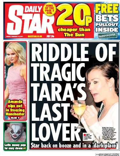 Daily Star Newspaper Front Page for 10 February 2017