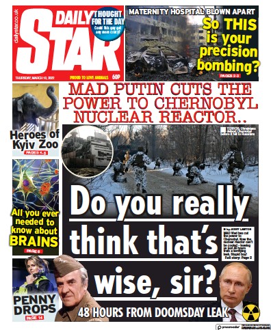 Daily Star Newspaper Front Page for 10 March 2022