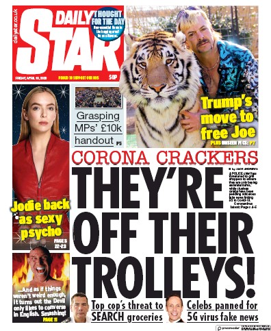 Daily Star Newspaper Front Page for 10 April 2020