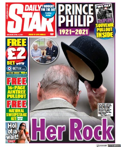 Daily Star (UK) Newspaper Front Page for 10 April 2021