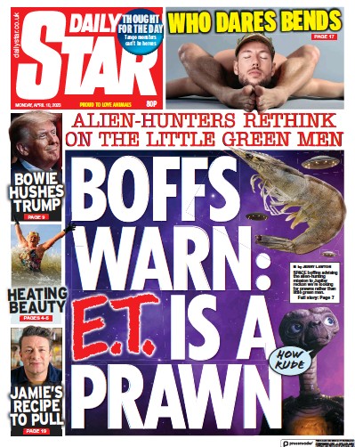 Daily Star (UK) Newspaper Front Page for 10 April 2023