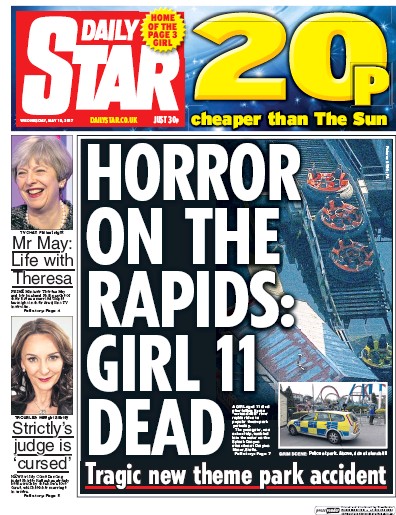 Daily Star Newspaper Front Page for 10 May 2017