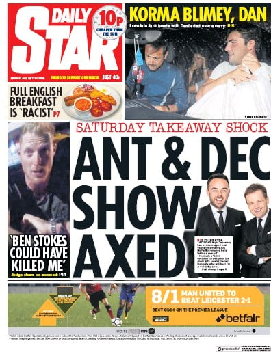 Daily Star Newspaper Front Page for 10 August 2018