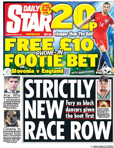 Daily Star Newspaper Front Page for 11 October 2016