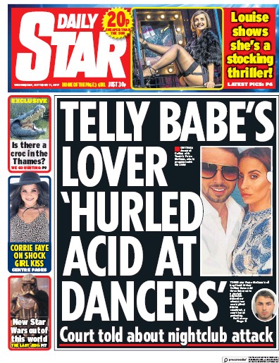 Daily Star Newspaper Front Page for 11 October 2017