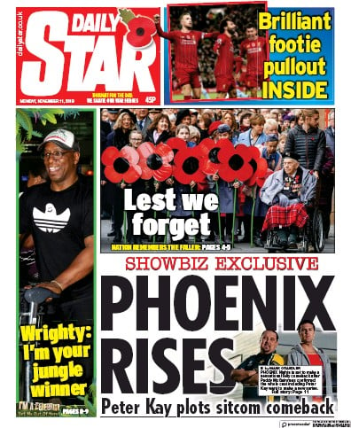 Daily Star Newspaper Front Page for 11 November 2019