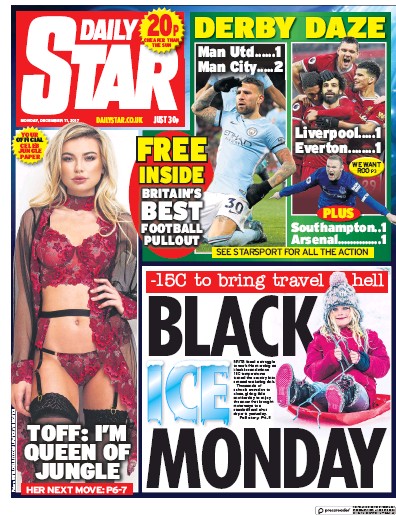 Daily Star Newspaper Front Page for 11 December 2017