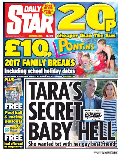 Daily Star Newspaper Front Page for 11 February 2017