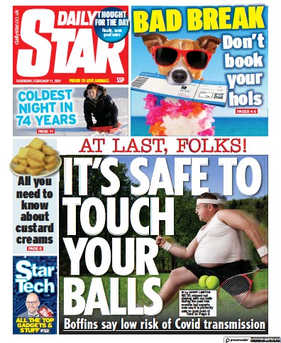Daily Star Newspaper Front Page for 11 February 2021