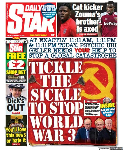 Daily Star Newspaper Front Page for 11 February 2022