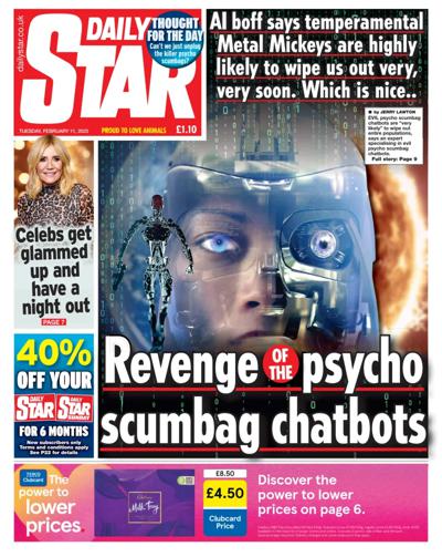 Daily Star (UK) Newspaper Front Page for 11 February 2025