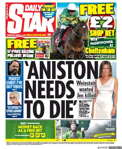 Daily Star Newspaper Front Page for 11 March 2020