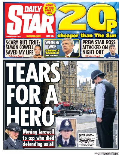 Daily Star Newspaper Front Page for 11 April 2017