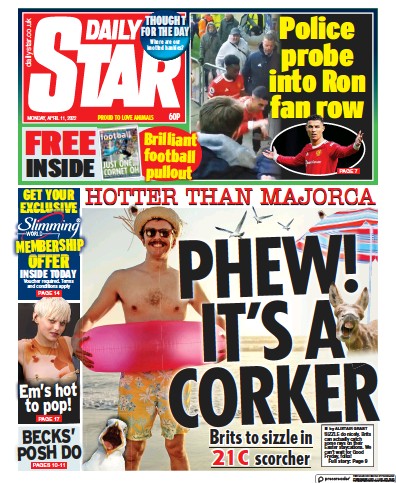 Daily Star Newspaper Front Page for 11 April 2022