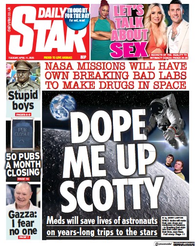 Daily Star (UK) Newspaper Front Page for 11 April 2023