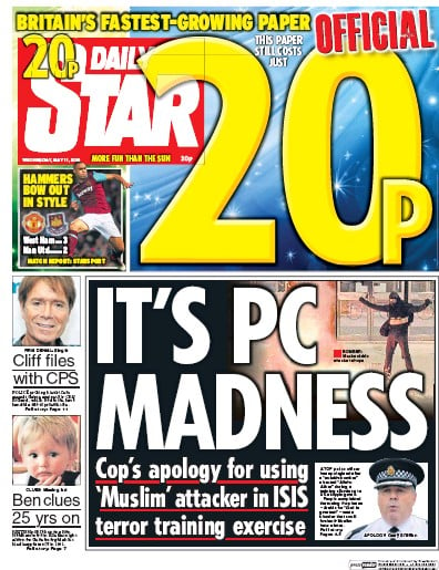 Daily Star Newspaper Front Page for 11 May 2016