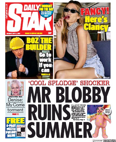 Daily Star Newspaper Front Page for 11 May 2020