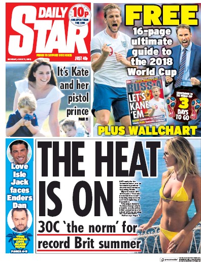 Daily Star Newspaper Front Page for 11 June 2018