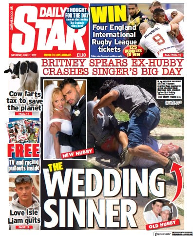 Daily Star (UK) Newspaper Front Page for 11 June 2022