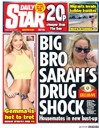 Daily Star Newspaper Front Page for 11 August 2017