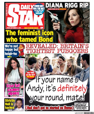 Daily Star Newspaper Front Page for 11 September 2020