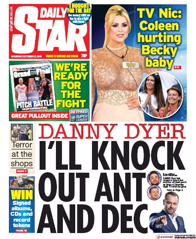 Daily Star Newspaper Front Page for 12 October 2019