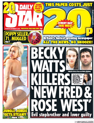 Daily Star Newspaper Front Page for 12 November 2015