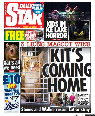 Daily Star Newspaper Front Page for 12 December 2022