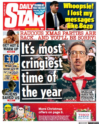 Daily Star Newspaper Front Page for 12 December 2023
