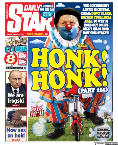 Daily Star Newspaper Front Page for 12 January 2021