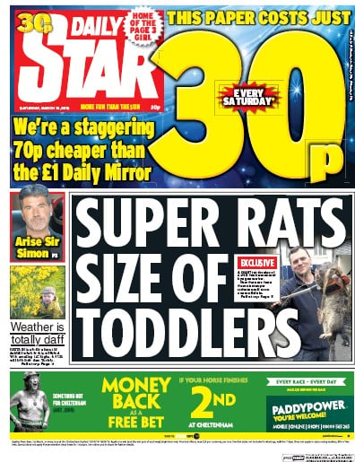 Daily Star Newspaper Front Page for 12 March 2016