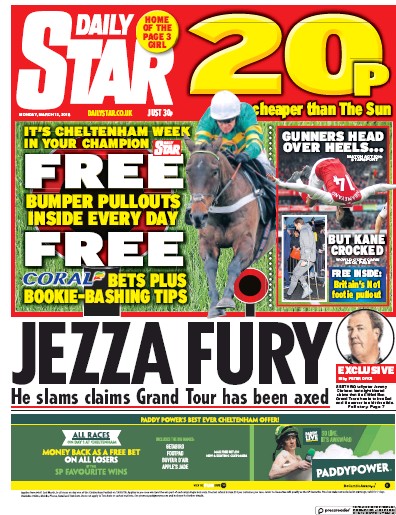 Daily Star Newspaper Front Page for 12 March 2018