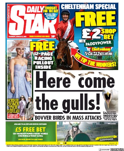 Daily Star Newspaper Front Page for 12 March 2020