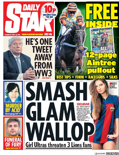 Daily Star Newspaper Front Page for 12 April 2018