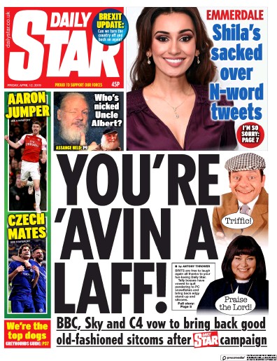 Daily Star Newspaper Front Page for 12 April 2019