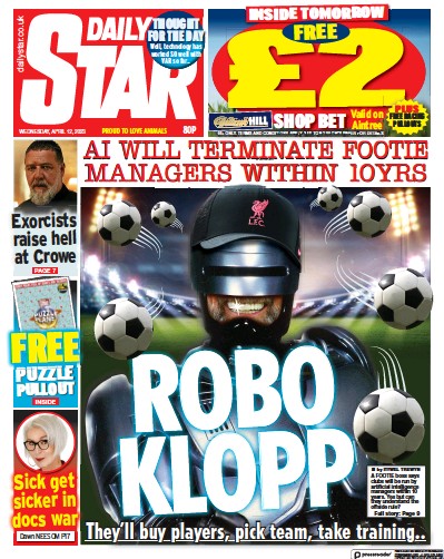 Daily Star (UK) Newspaper Front Page for 12 April 2023