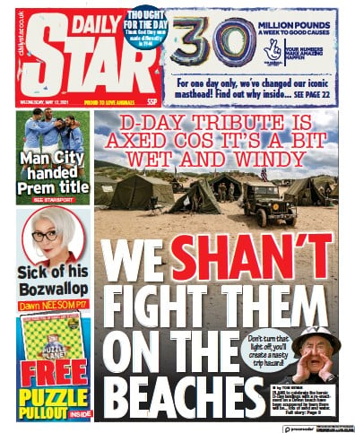 Daily Star Newspaper Front Page for 12 May 2021