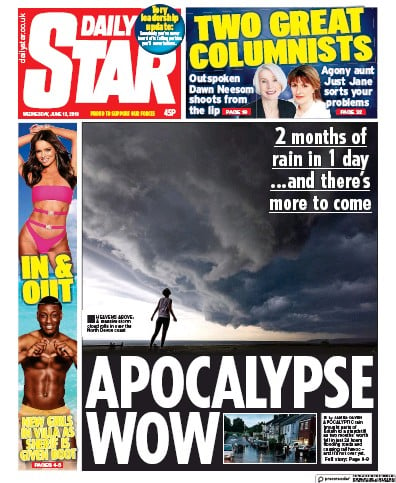 Daily Star (UK) Newspaper Front Page for 12 June 2019