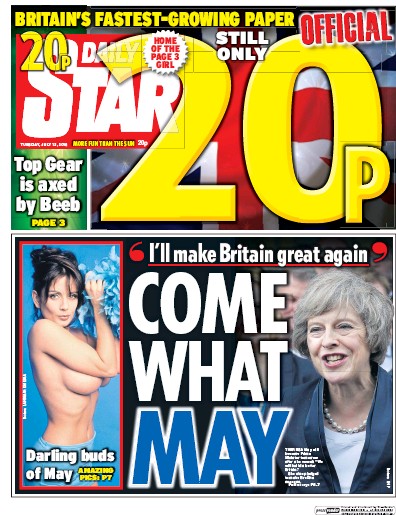 Daily Star Newspaper Front Page for 12 July 2016