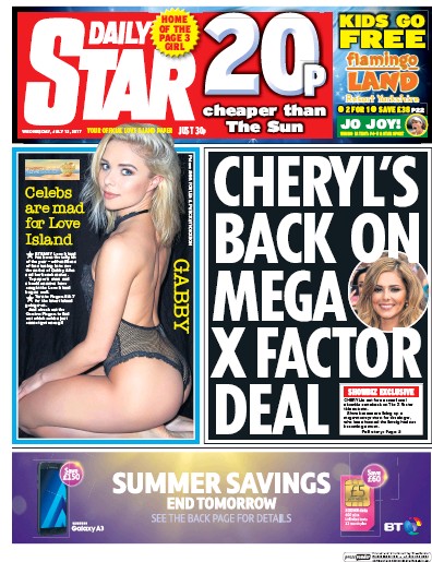Daily Star Newspaper Front Page for 12 July 2017