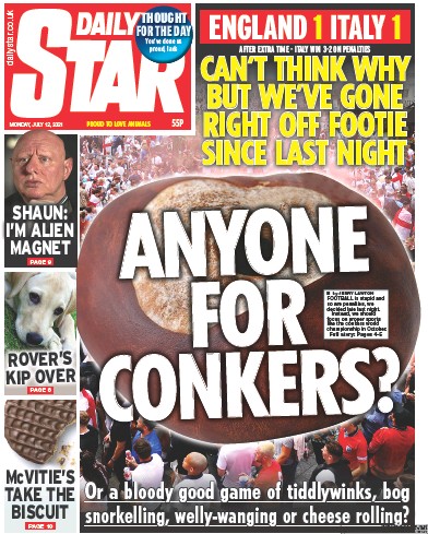 Daily Star (UK) Newspaper Front Page for 12 July 2021