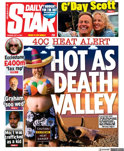 Daily Star Newspaper Front Page for 12 July 2022